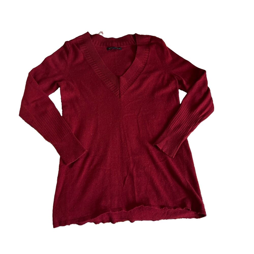 Banana Republic V Neck Sweater Size S Luxury Cashmere Blend Red